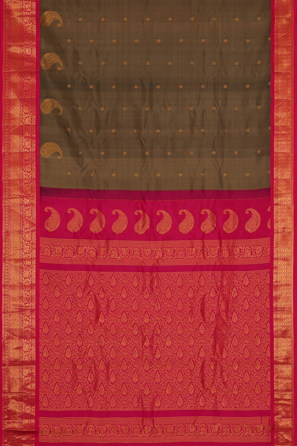 Image of Gadwal Silk Grey Saree