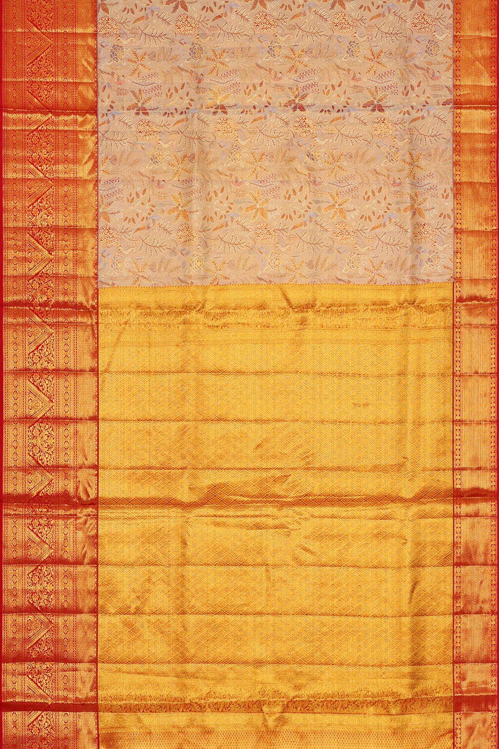 Image of Kanchipattu Tissue Brocade Cream Saree