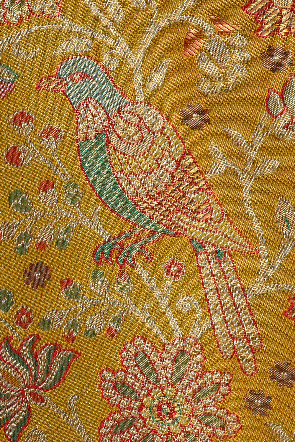 Image of Kanchipattu Tissue Brocade Deep Yellow Saree