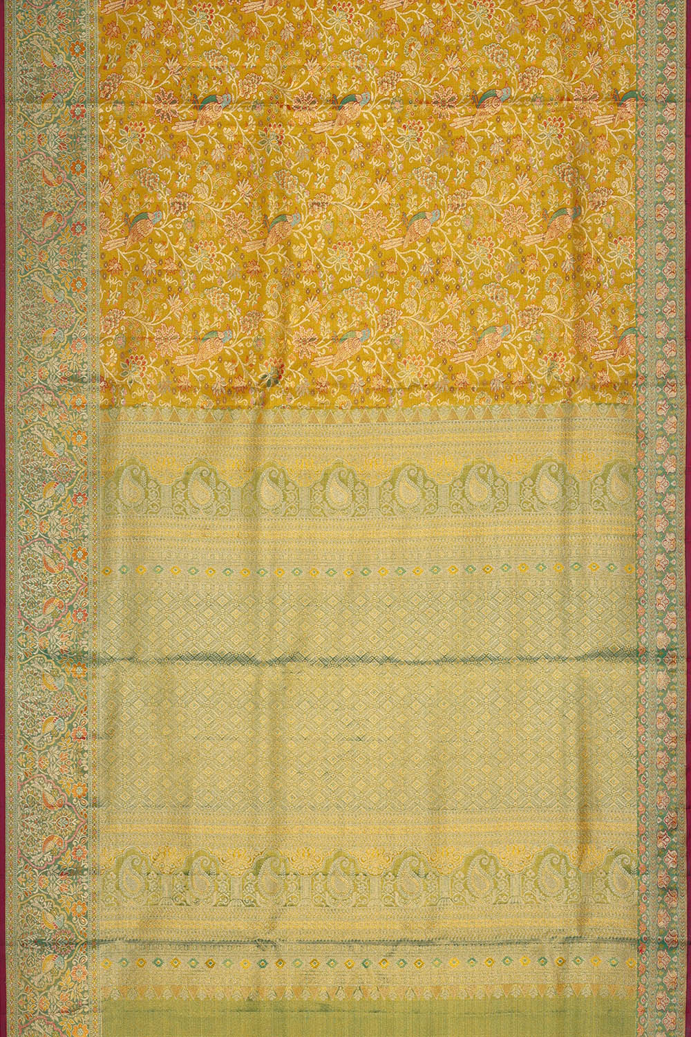 Image of Kanchipattu Tissue Brocade Deep Yellow Saree