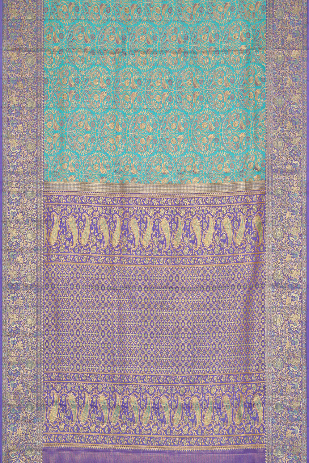 Image of Kanchipattu Tissue Brocade Blue Saree