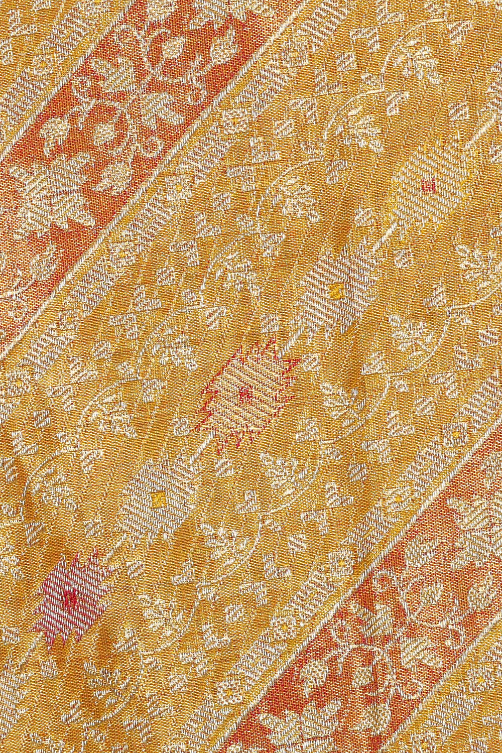 Image of Kanchipattu Tissue Silk Sheen Yellow Saree