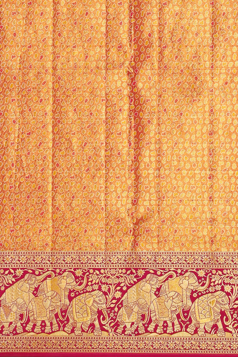 Image of Kanchipattu Tissue Silk Sheen Yellow Saree