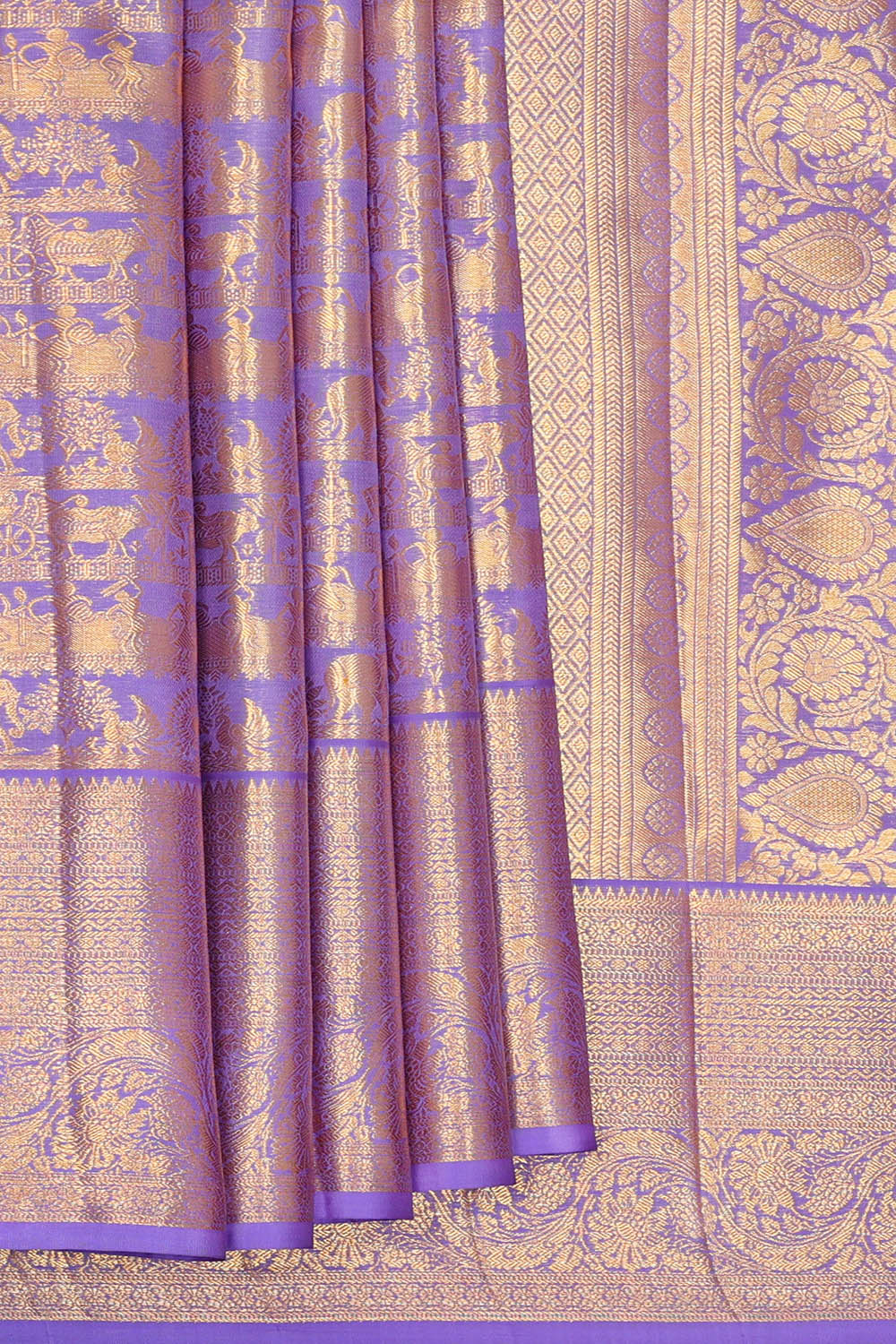 Image of Kanchipattu Tissue Silk Lavender Saree