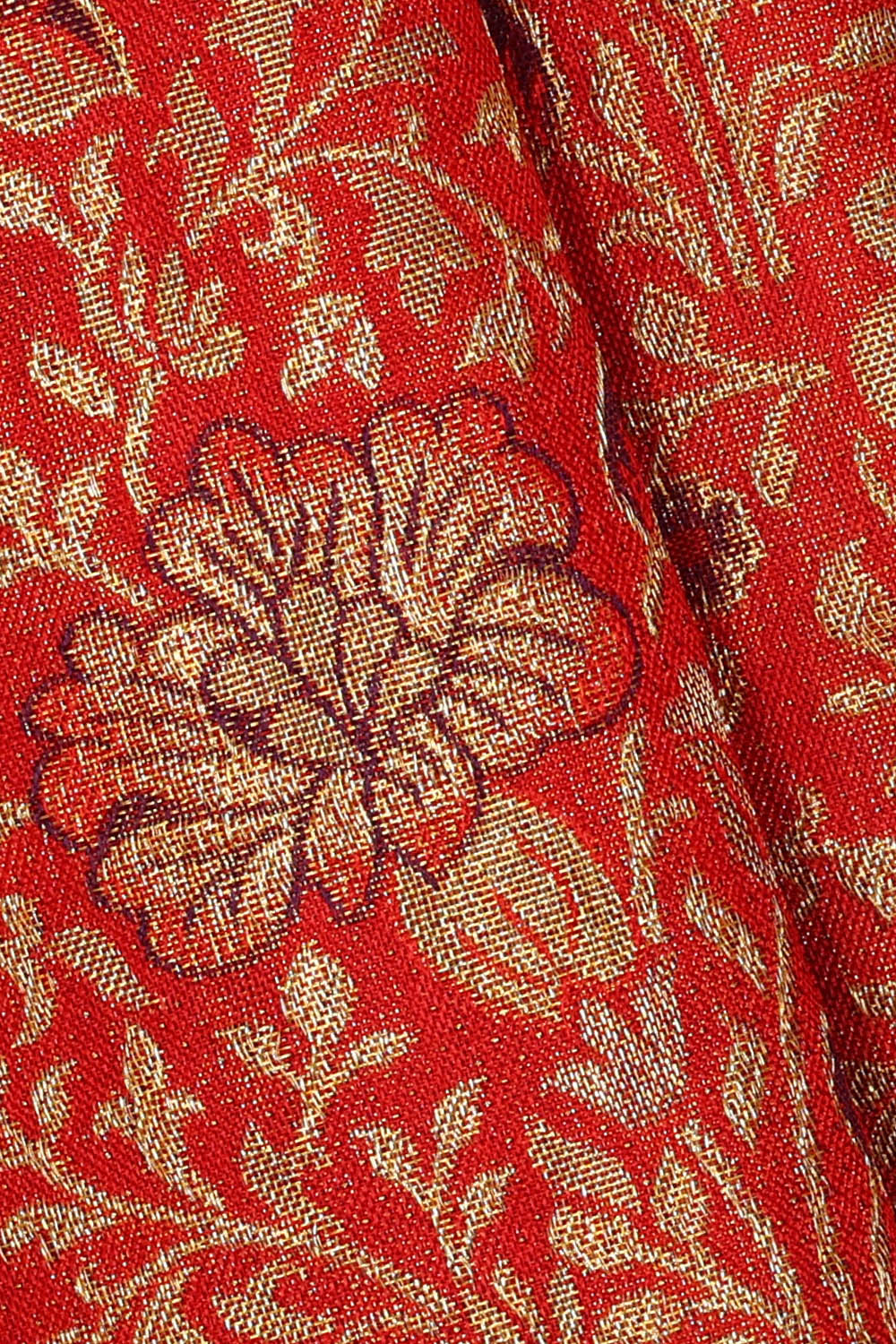 Image of Kanchipattu Tissue Silk Red Saree