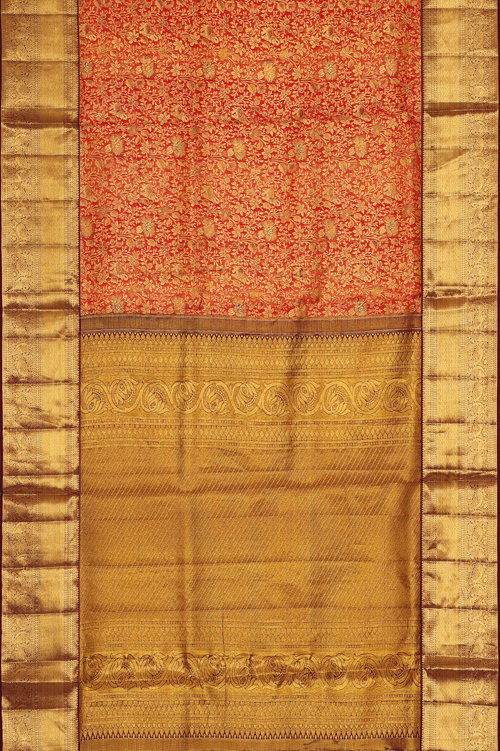 Image of Kanchipattu Tissue Silk Red Saree