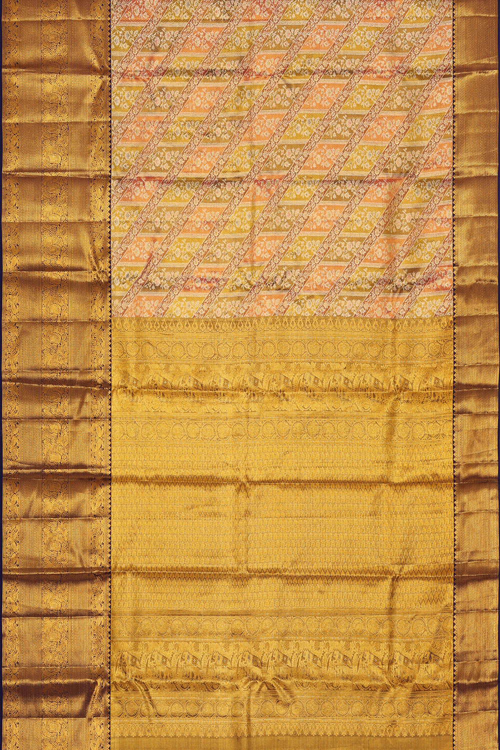 Image of Kanchipattu Tissue Silk Multi-Colour Saree