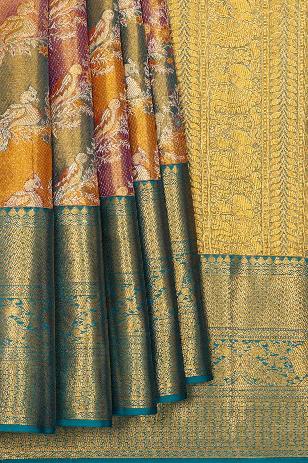 Image of Kanchipattu Tissue Silk Multi-Colour Saree