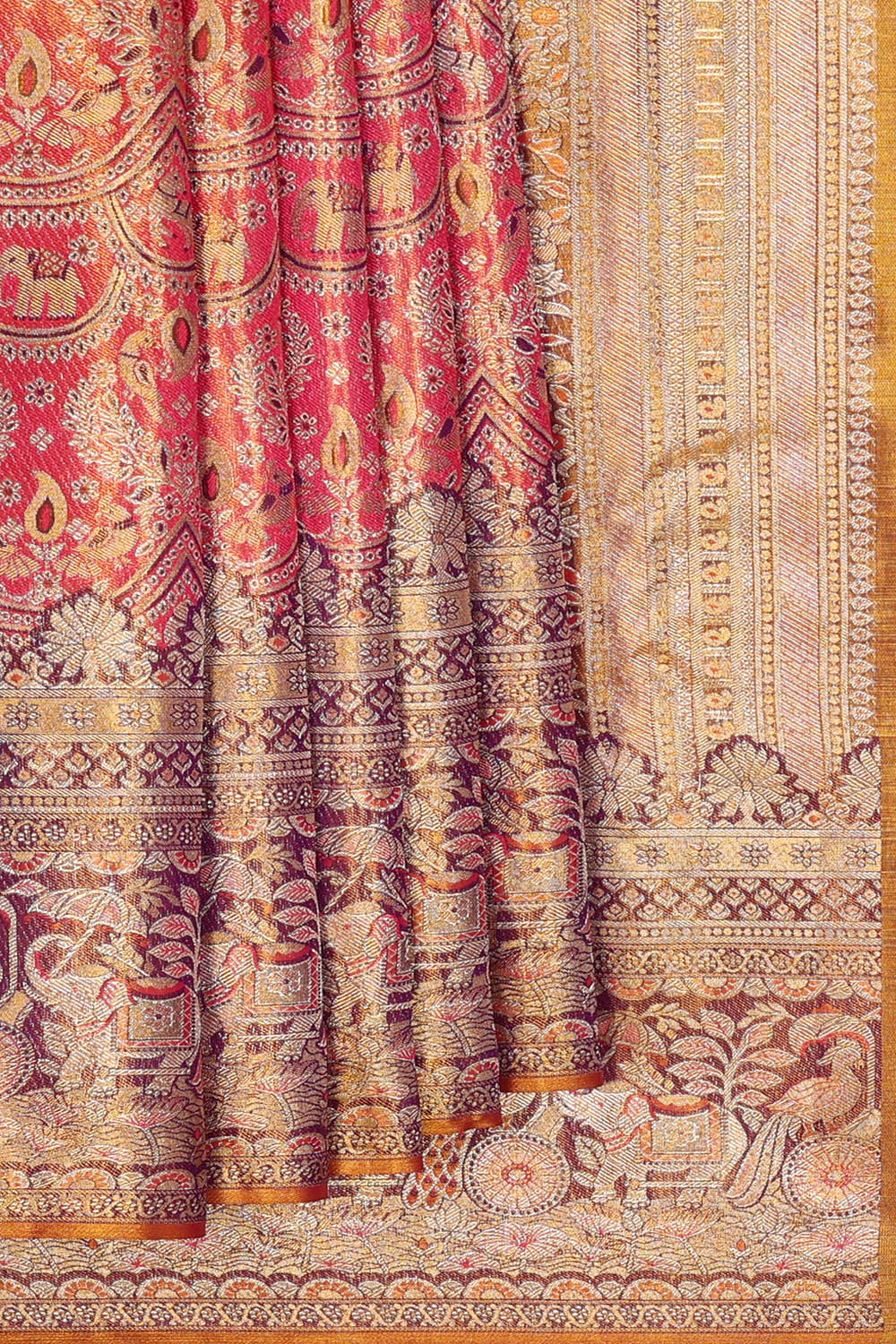 Image of Kanchipattu Tissue Silk Pink Saree