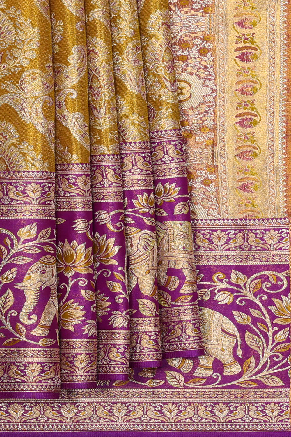 Image of Kanchipattu Tissue Silk Green Saree