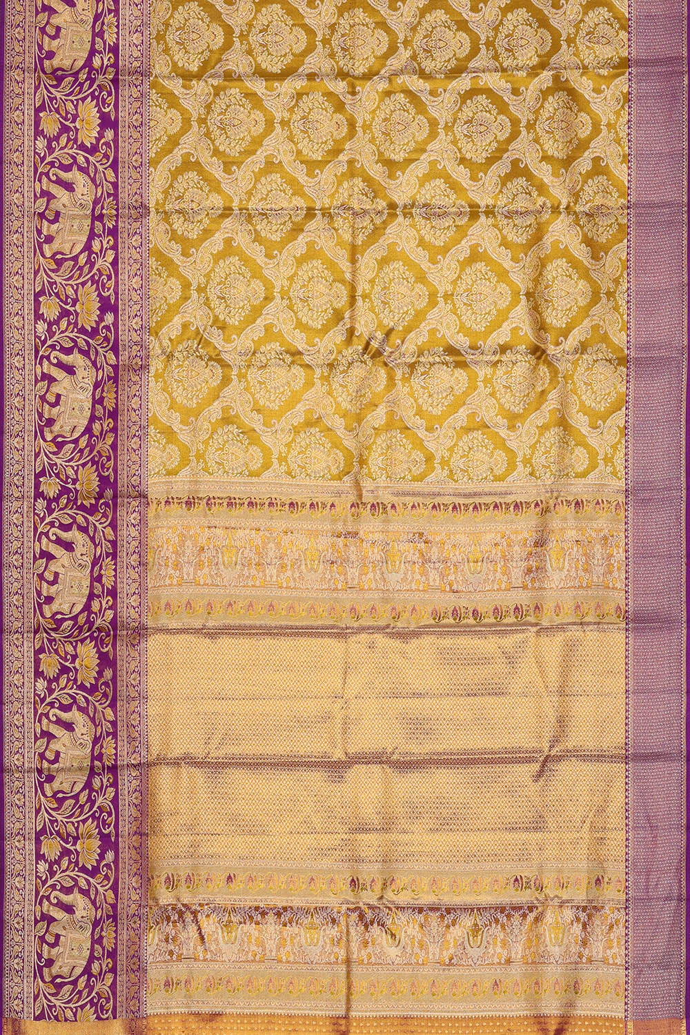 Image of Kanchipattu Tissue Silk Green Saree