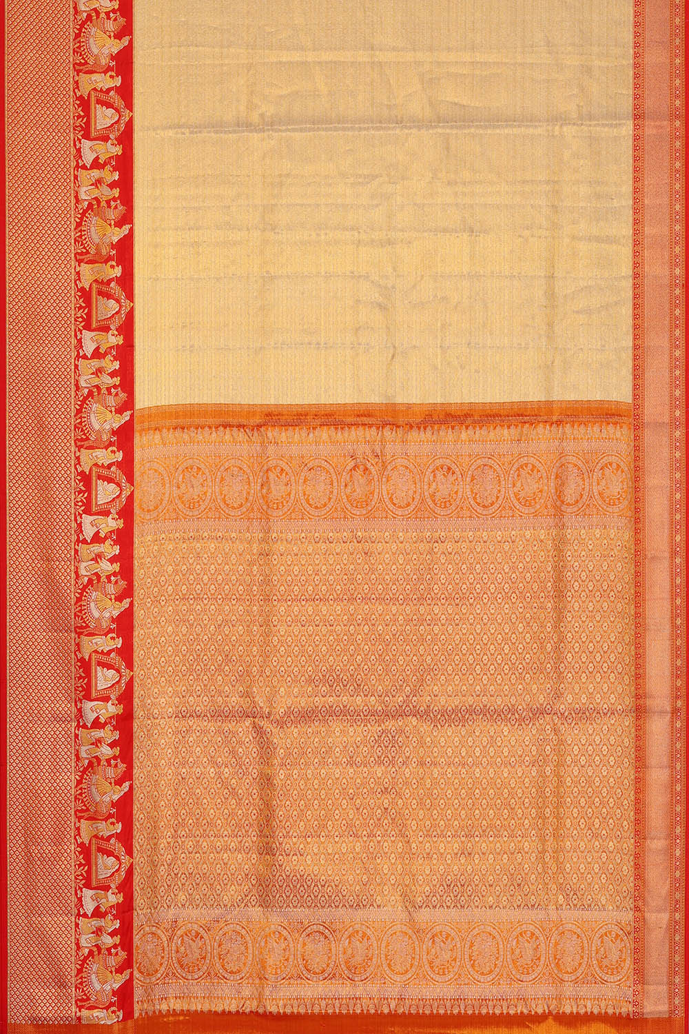 Image of Kanchipattu Tissue Brocade Beige Saree