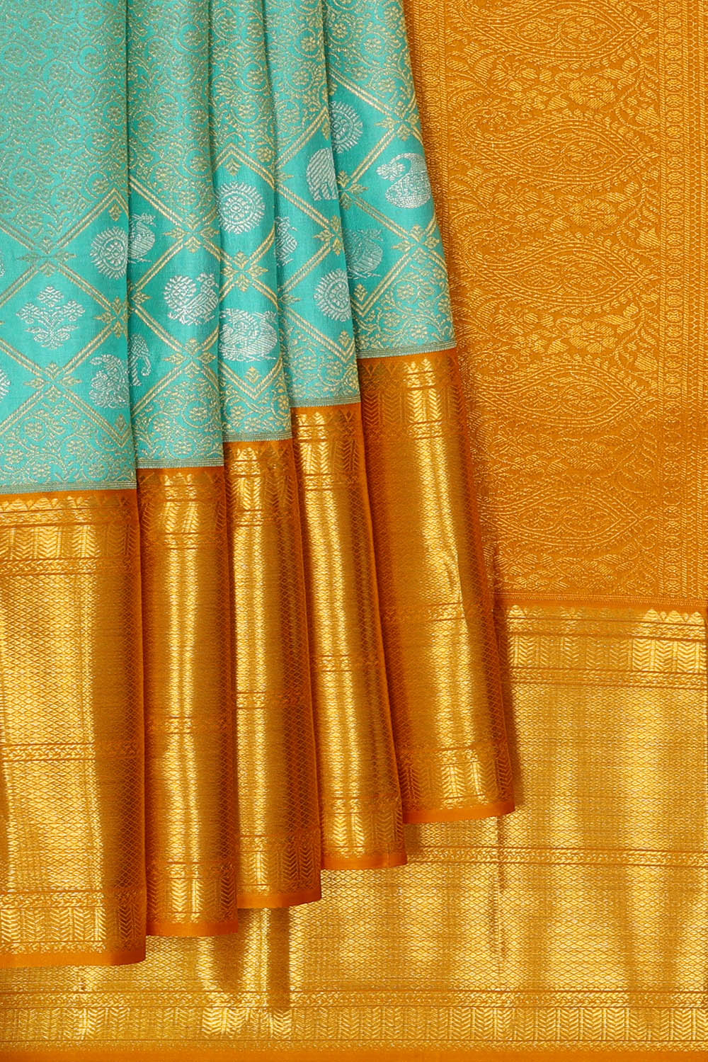 Image of Kanchipattu Silk Sea Blue Saree