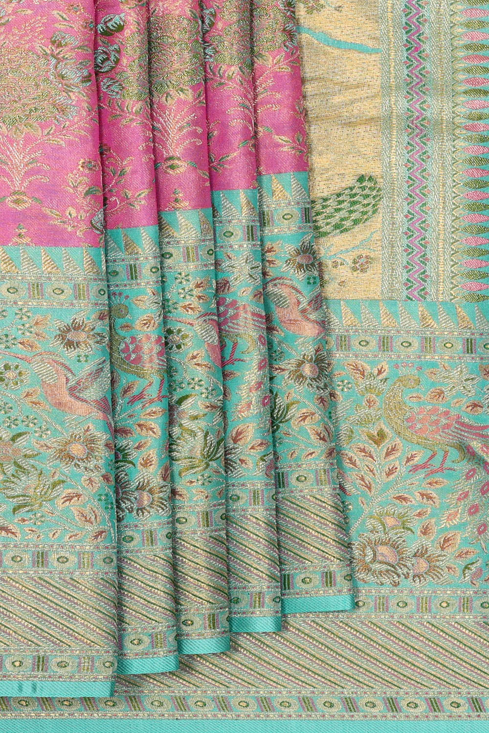 Image of Kanchipattu Tissue Silk Pink Saree