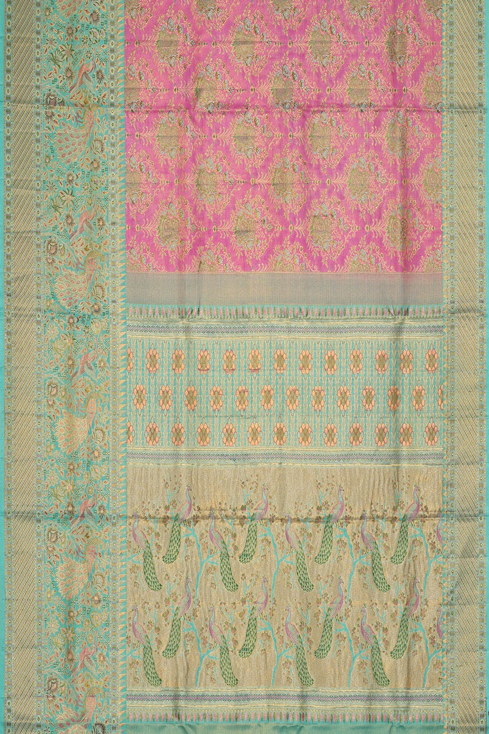 Image of Kanchipattu Tissue Silk Pink Saree