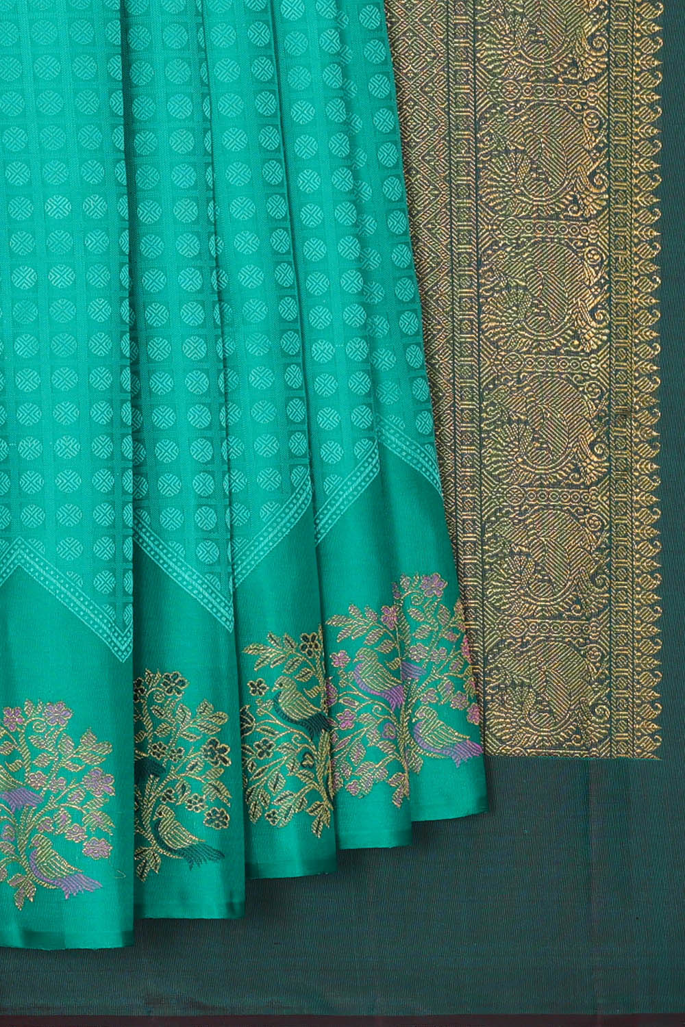 Image of Arani Silk Teal Blue Saree