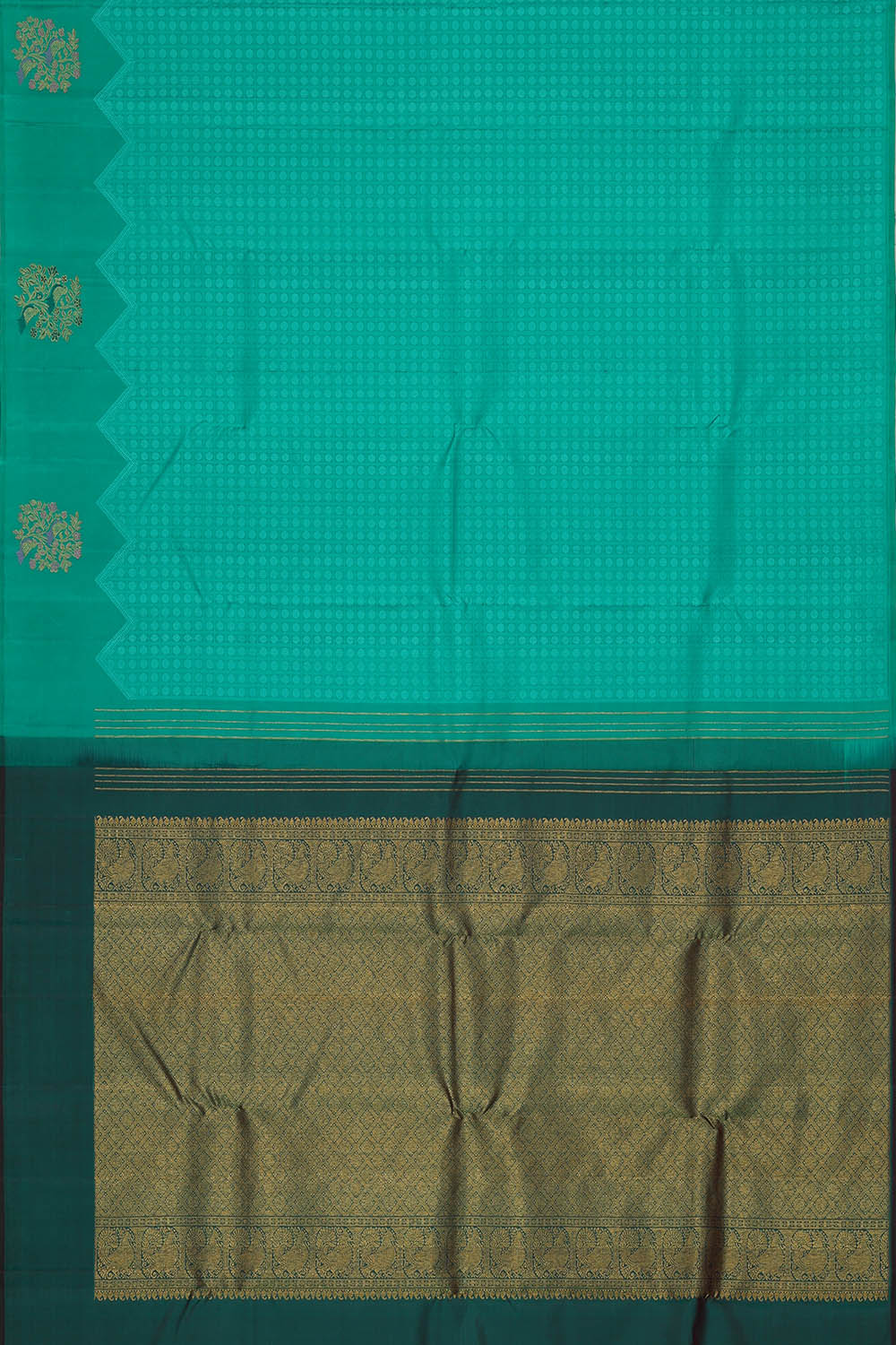 Image of Arani Silk Teal Blue Saree