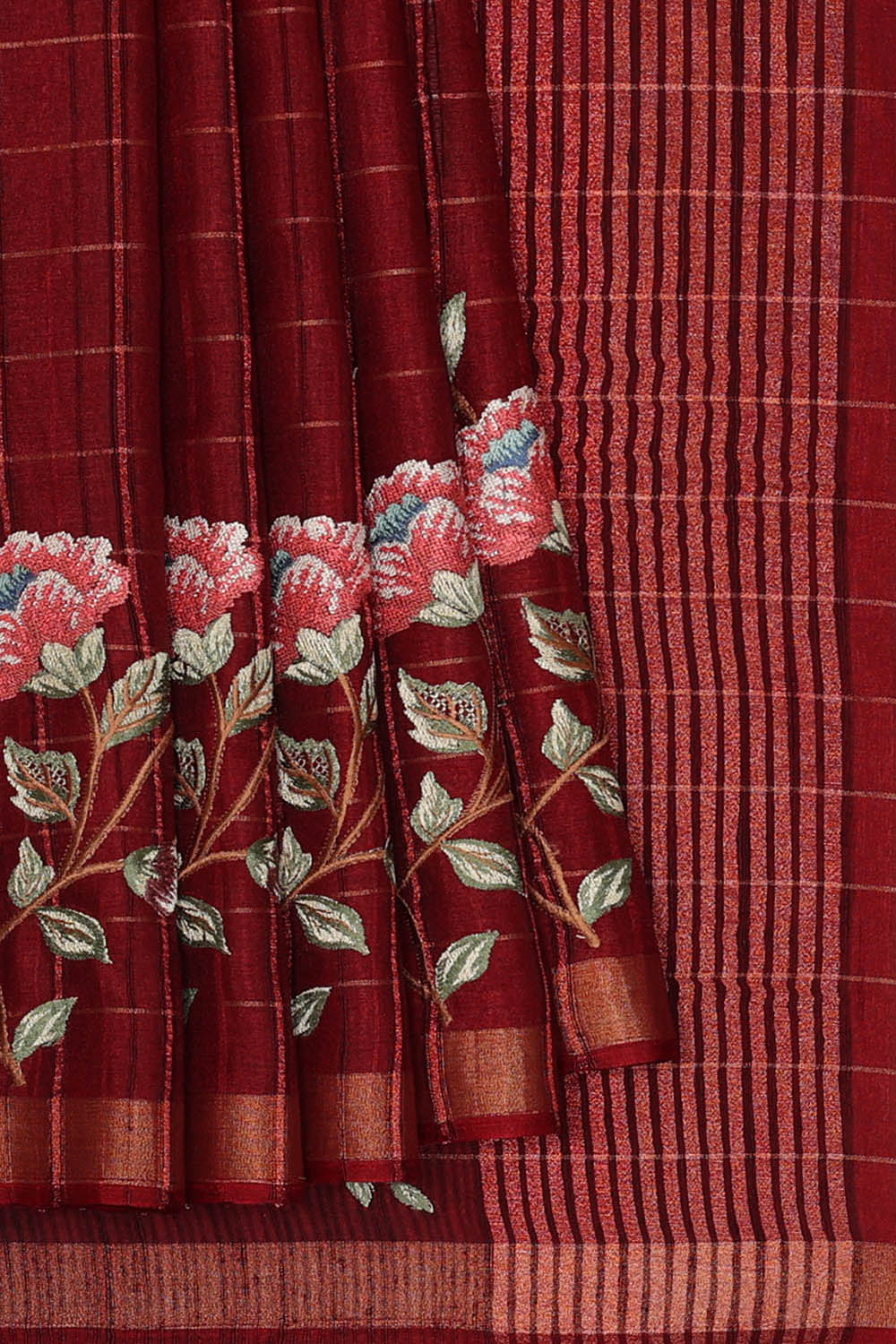 Image of Maroon Silk Saree