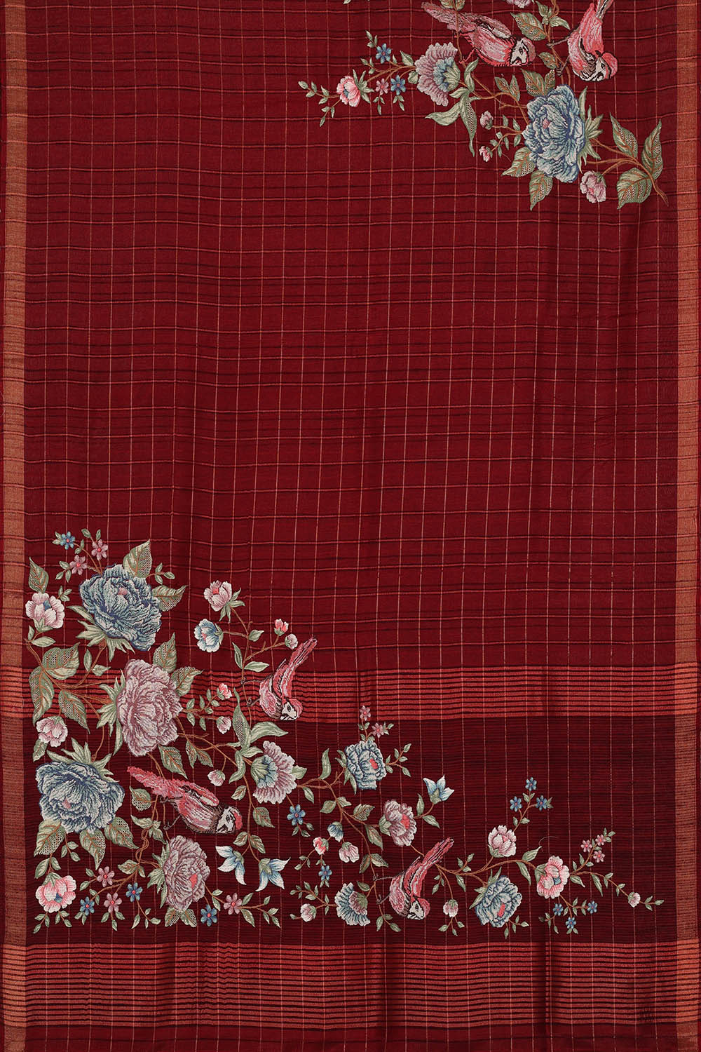 Image of Maroon Silk Saree