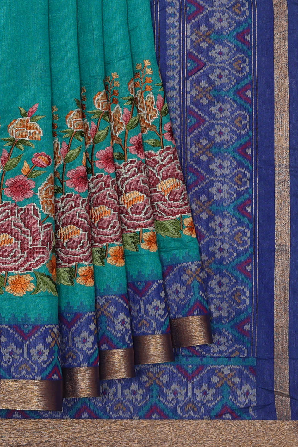 Image of Blue Silk Saree