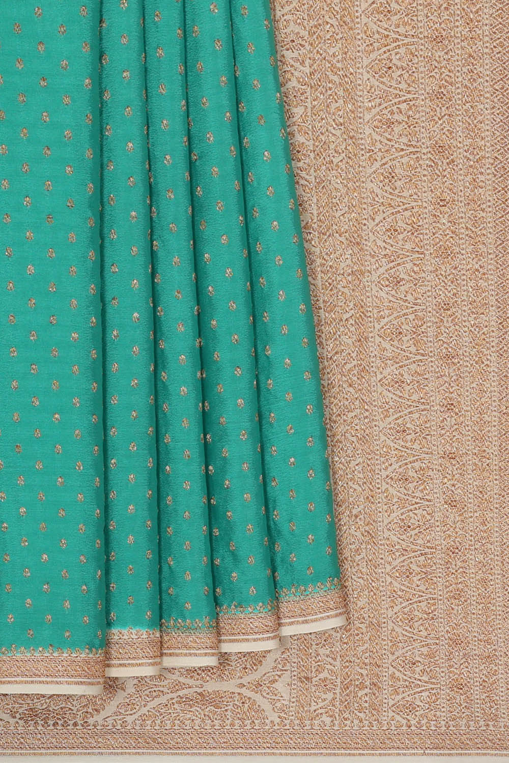 Image of Banarasi Crepe Silk Sea Green Saree