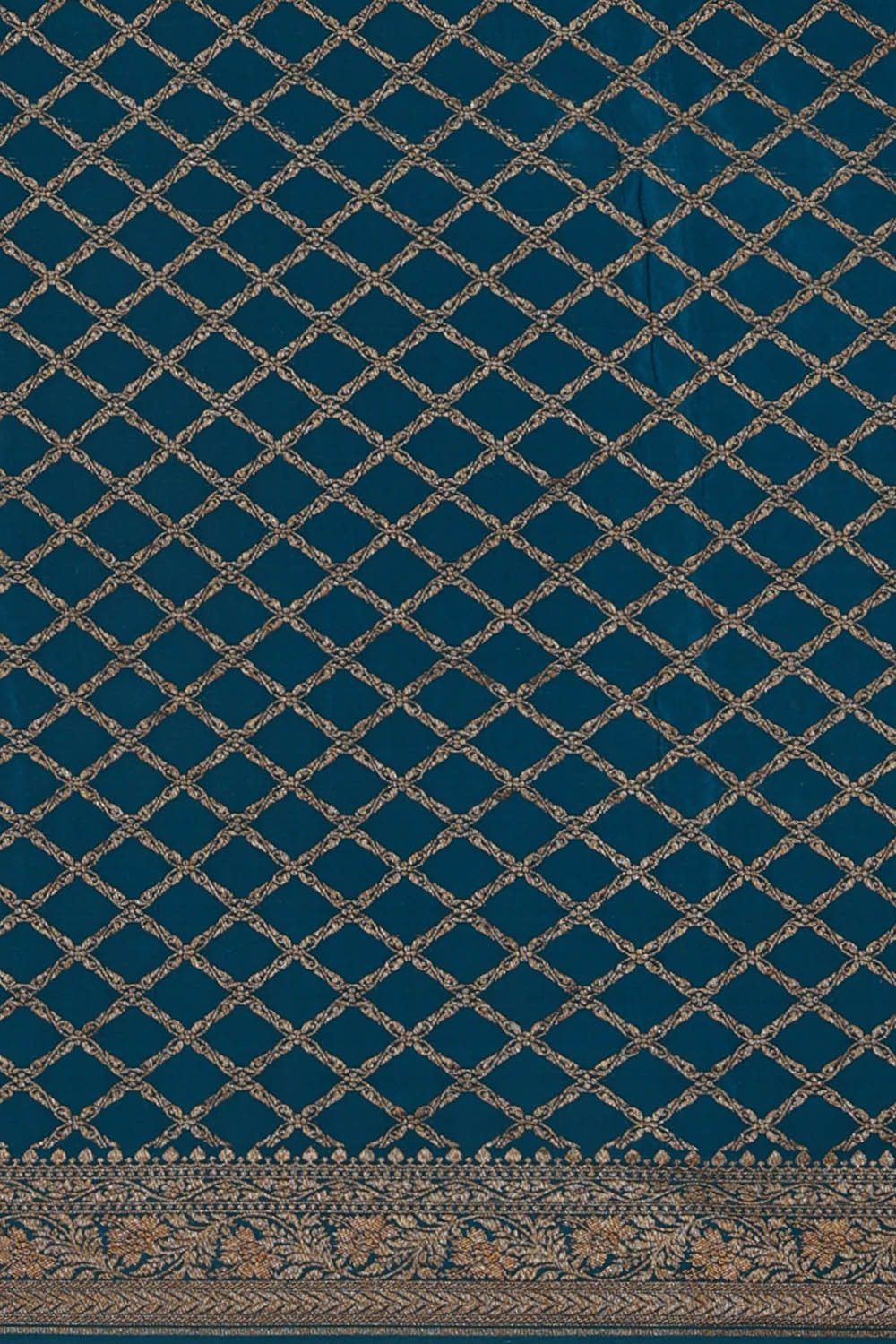 Image of Banarasi Crepe Silk Blue Saree