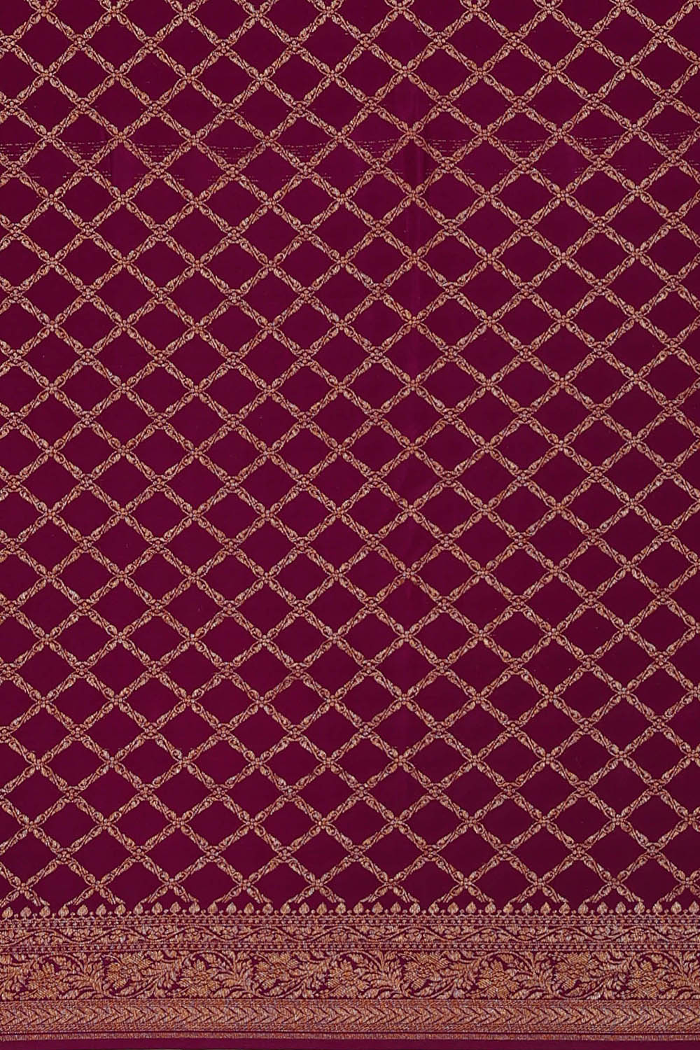 Image of Banarasi Crepe Silk Dark Magenta Saree