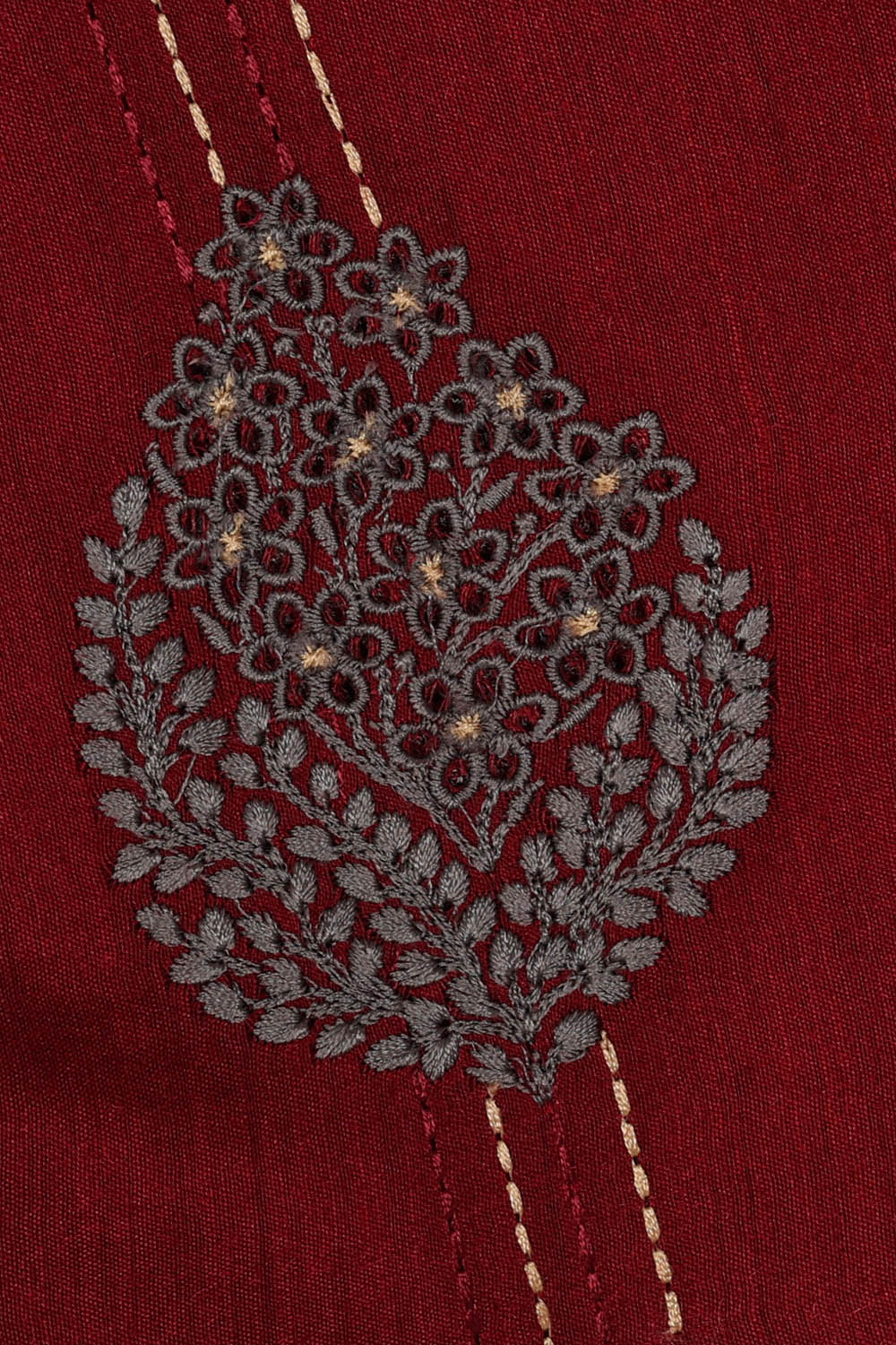 Image of Tussar Silk Maroon Saree