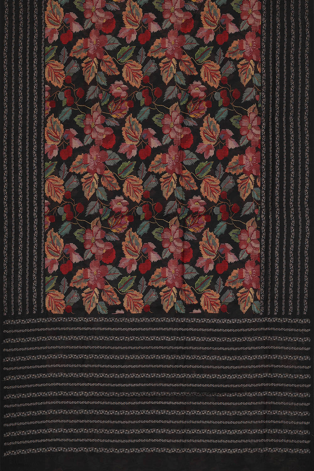Image of Tussar Silk Black Saree