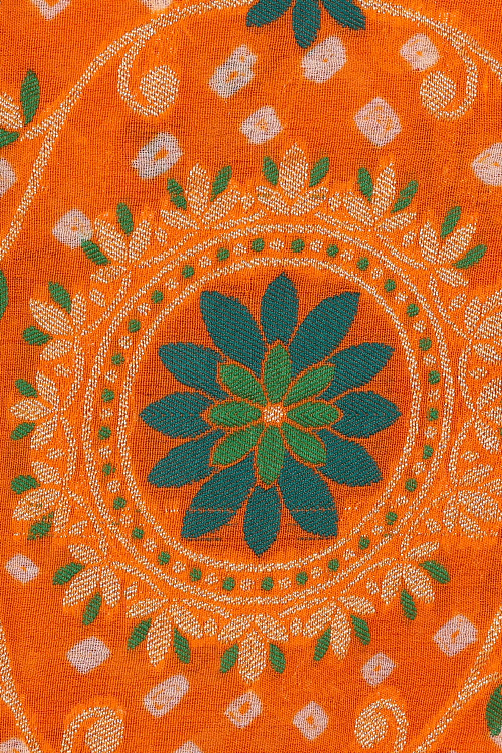 Image of Orange Banarasi Chiffon Saree