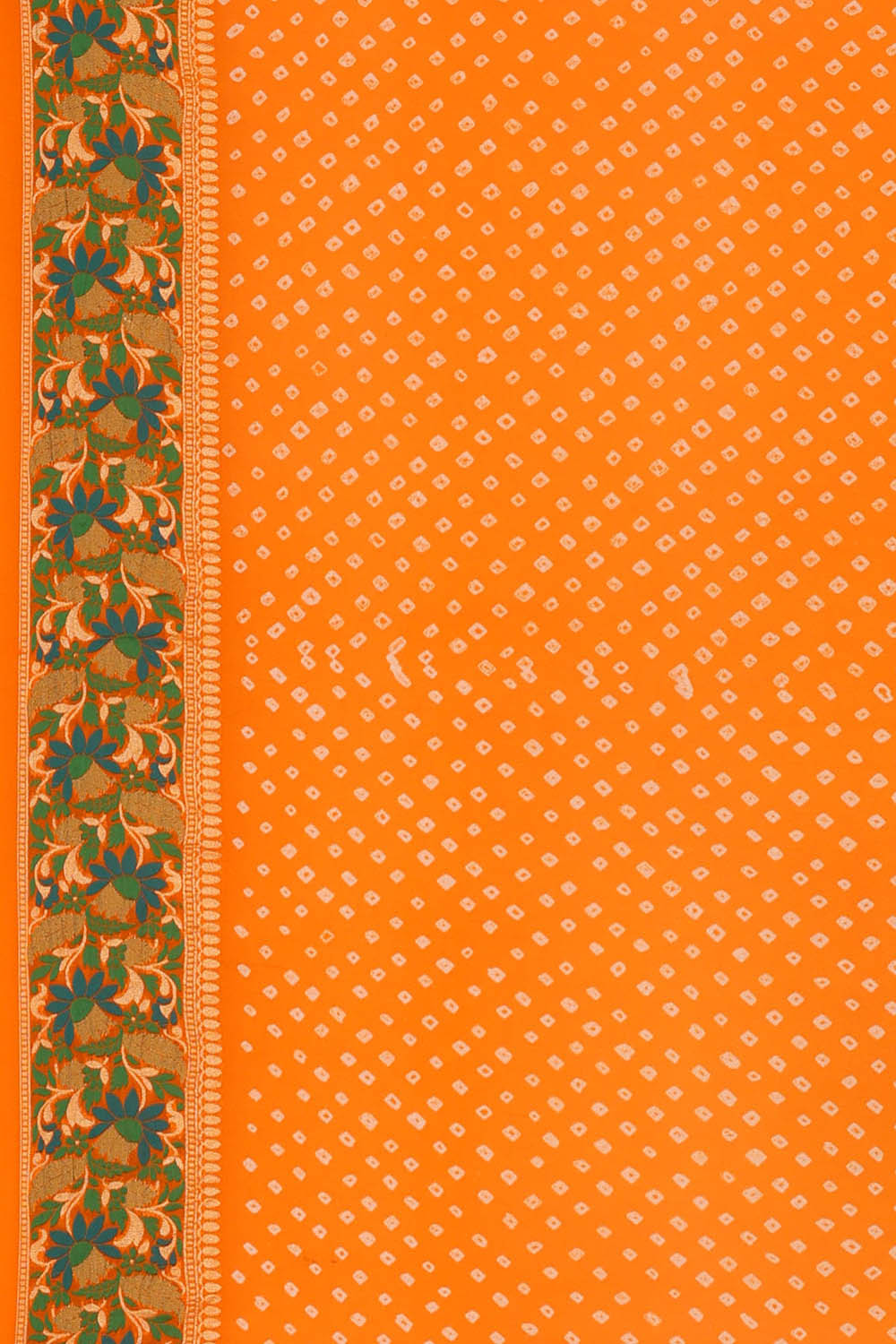Image of Orange Banarasi Chiffon Saree