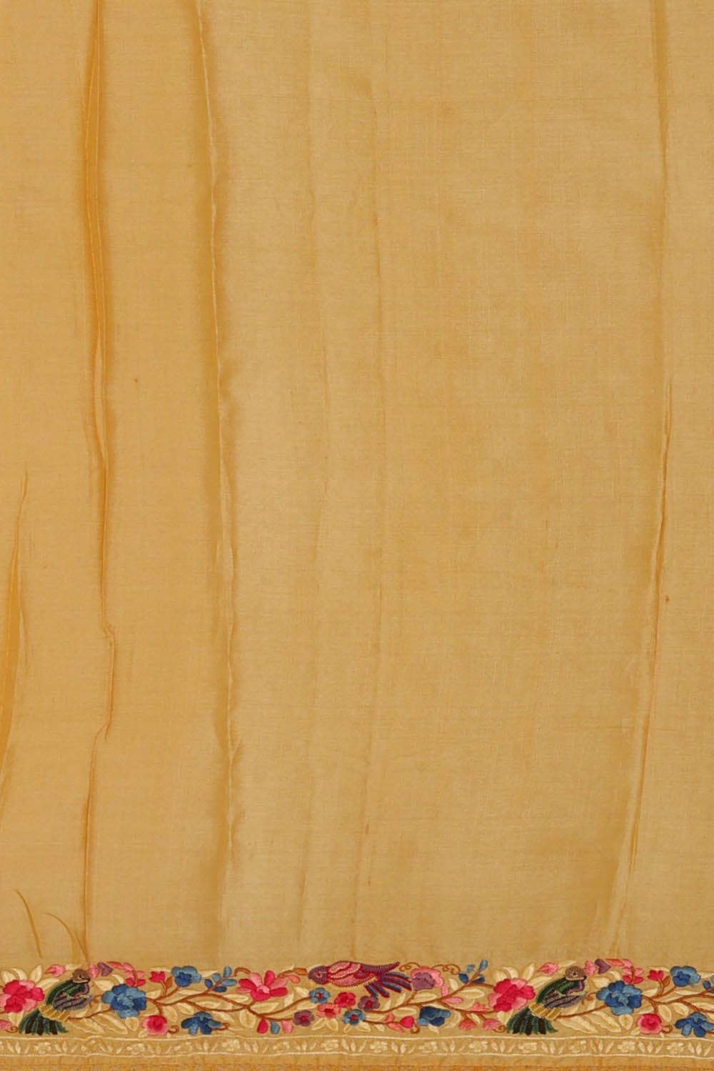Image of Beige Silk Embroidery Saree