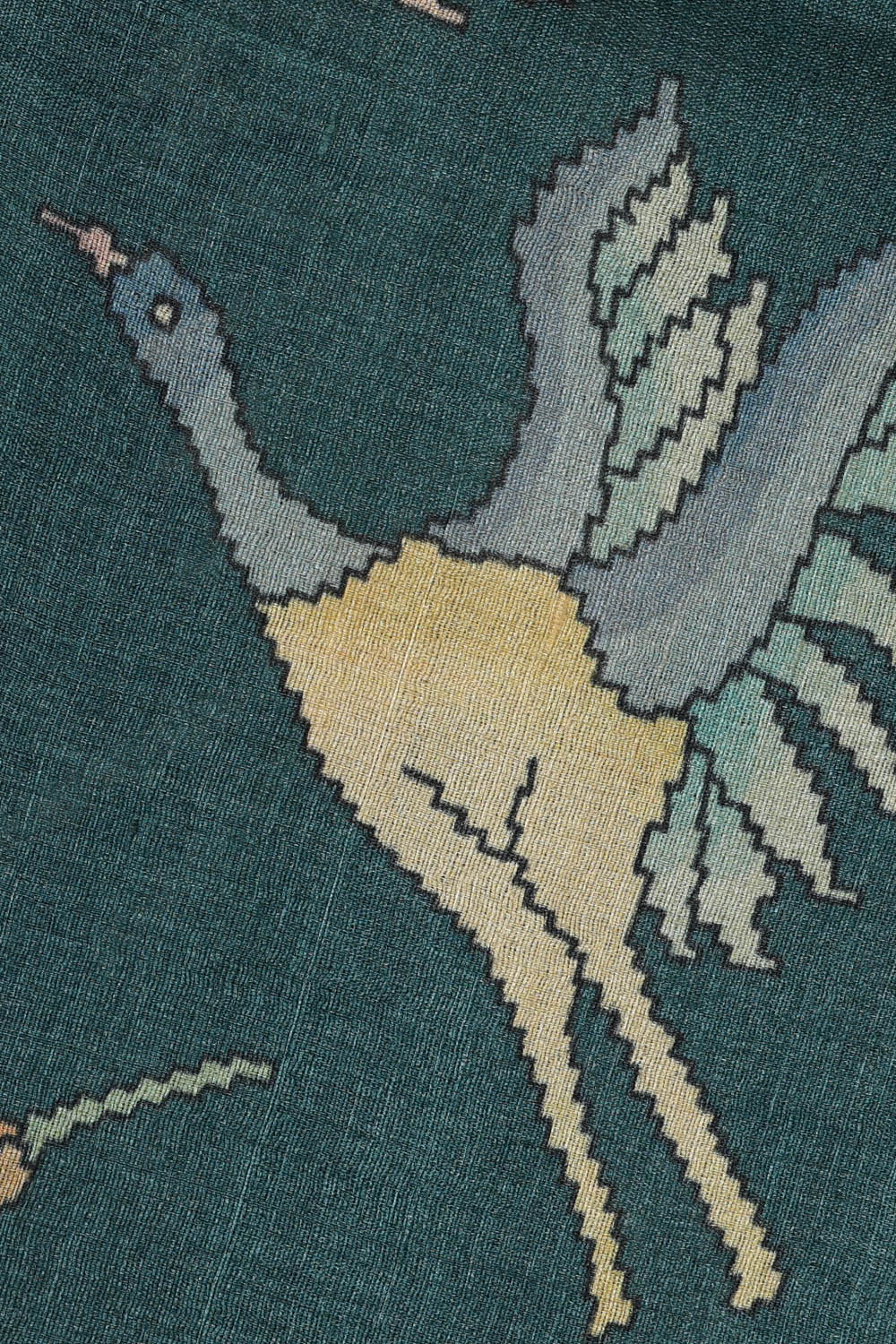 Image of Tussar Silk Teal Blue Saree