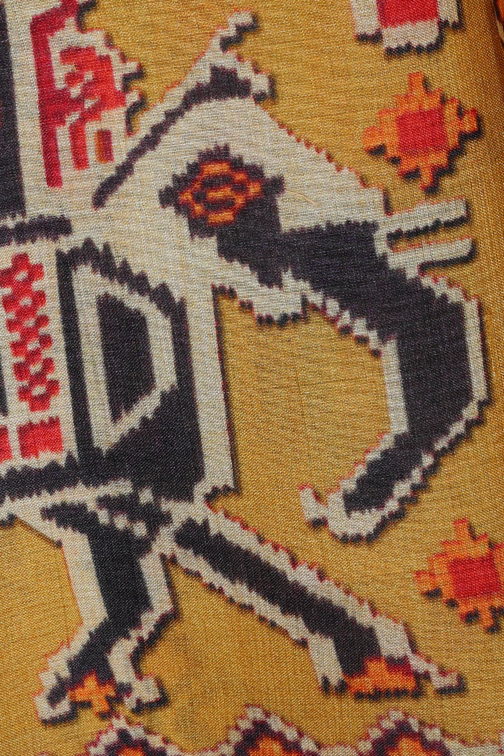 Image of Tussar Silk Yellow Saree