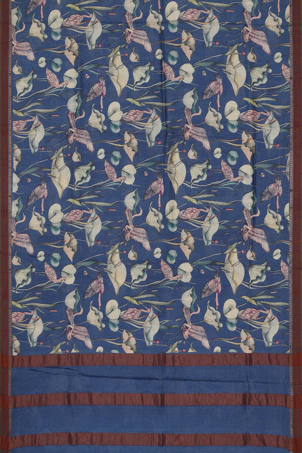 Image of Tussar Silk Blue Saree