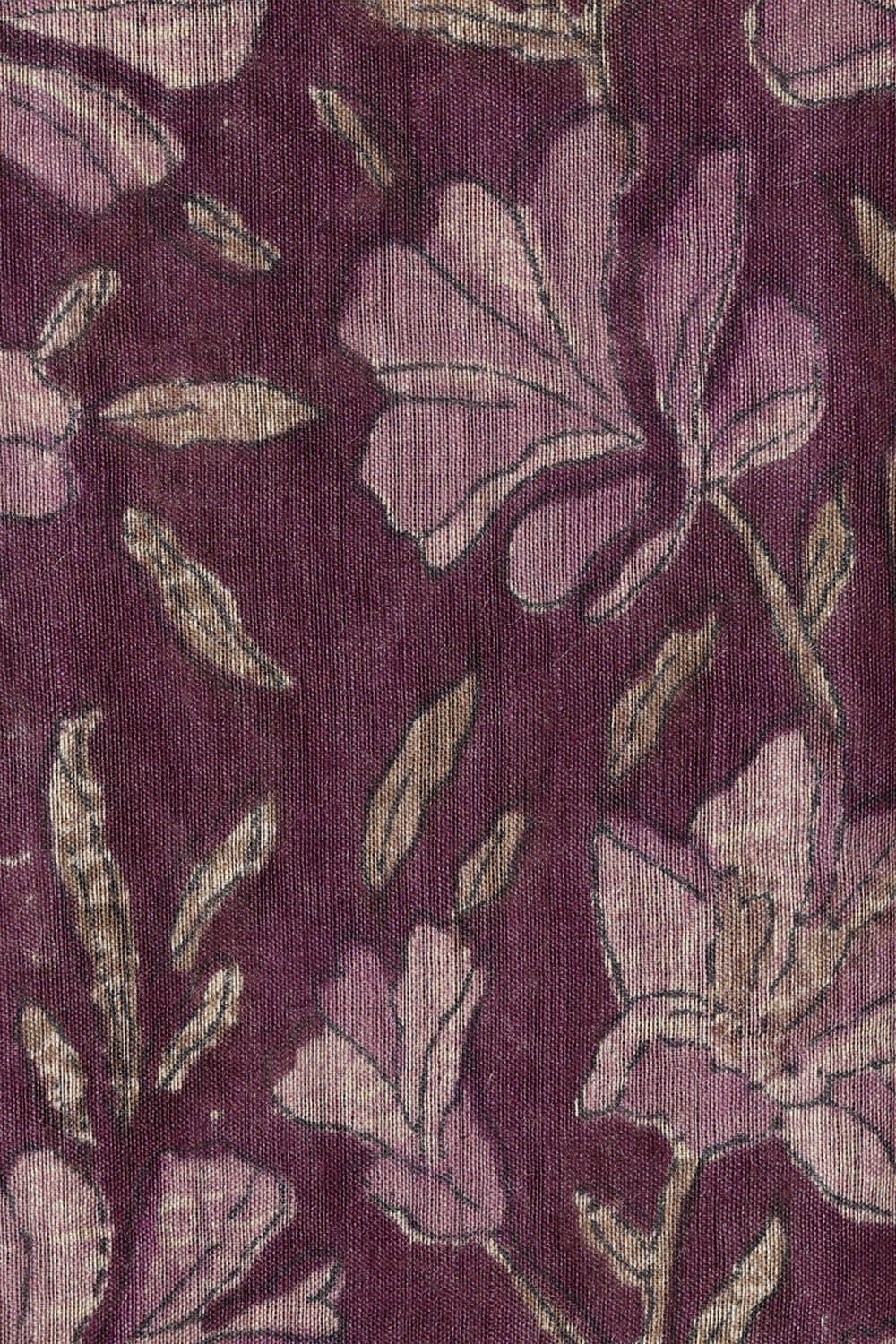 Image of Tussar Silk Wine Purple Saree
