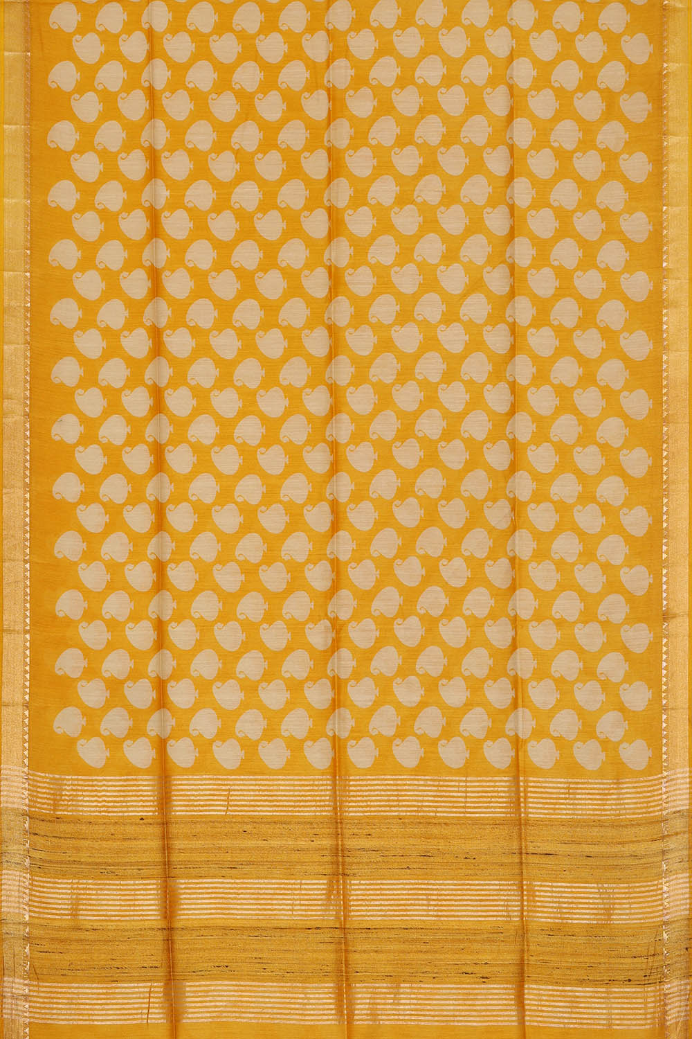 Image of Moonga Tussar Silk Yellow Saree