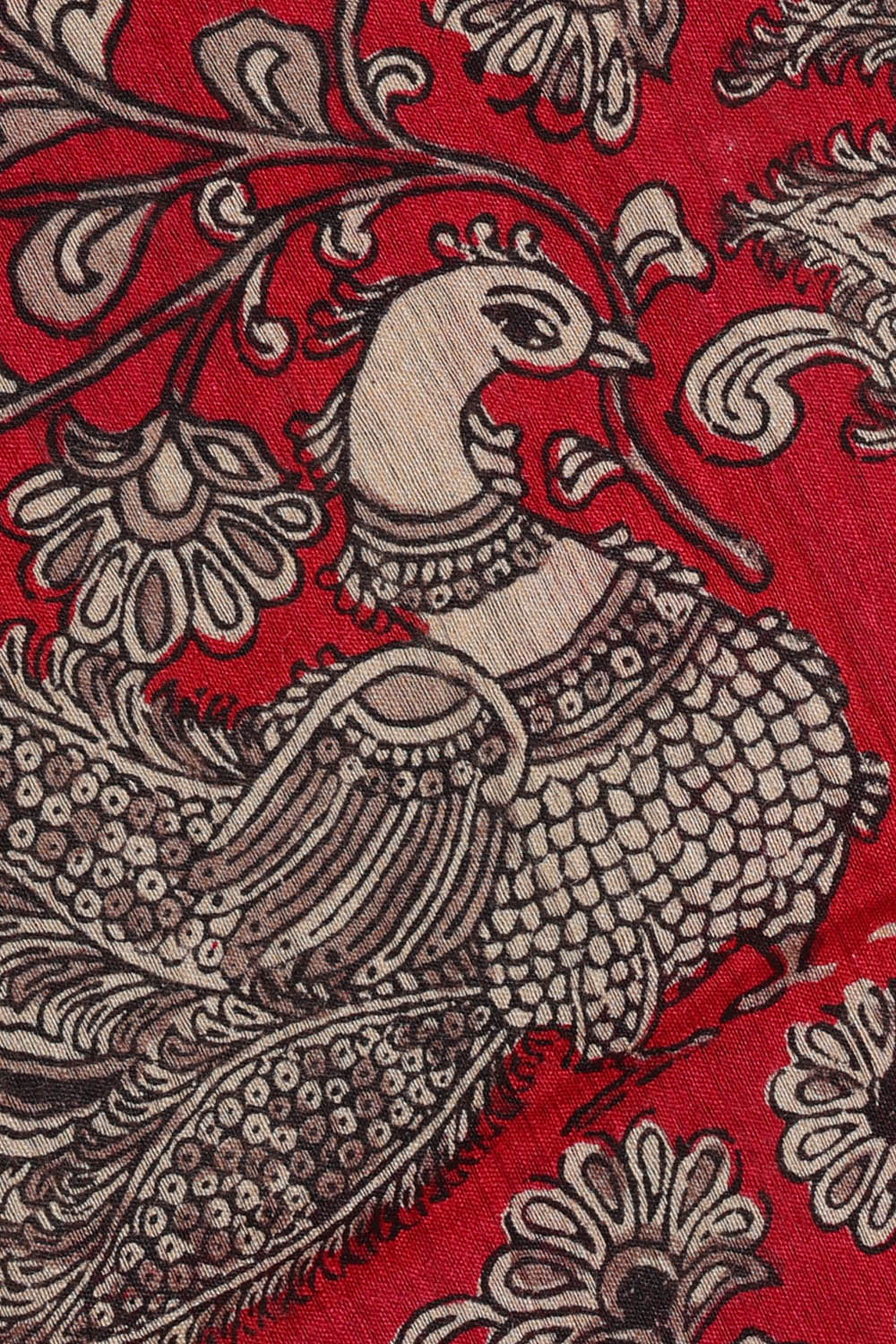 Image of Moonga Tussar Silk Red Saree