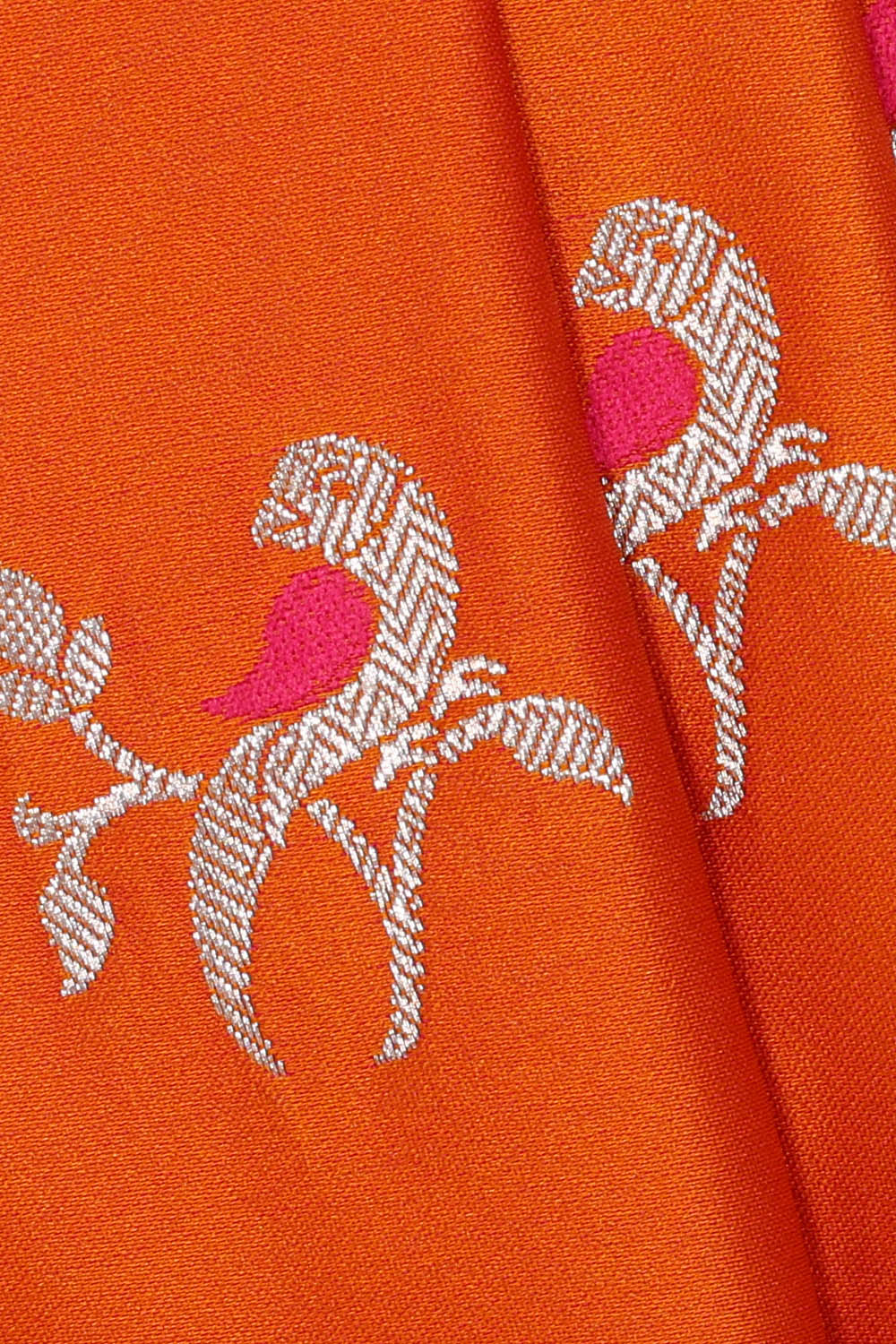 Image of Banarasi Silk Orange Saree
