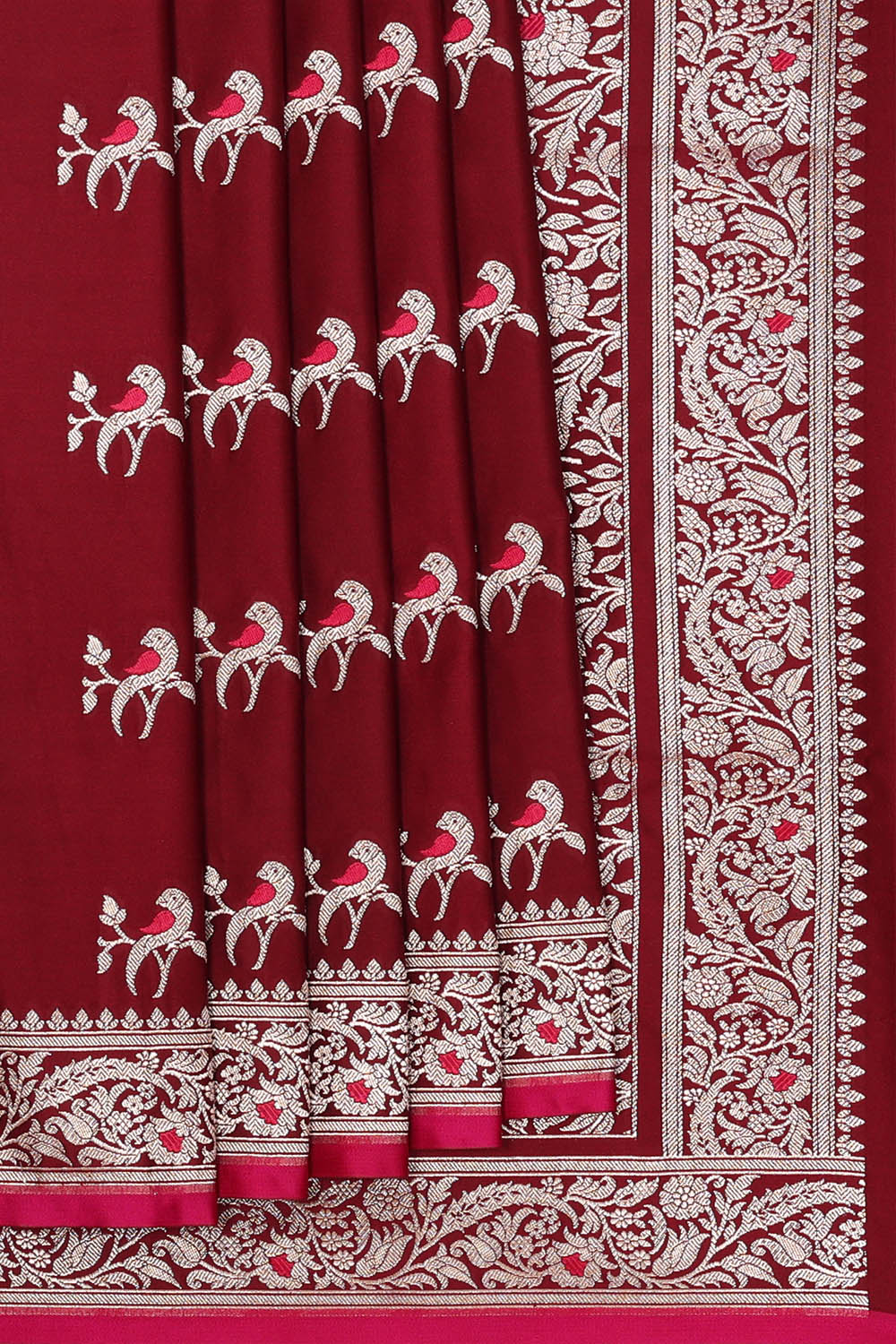 Image of Banarasi Silk Maroon Saree