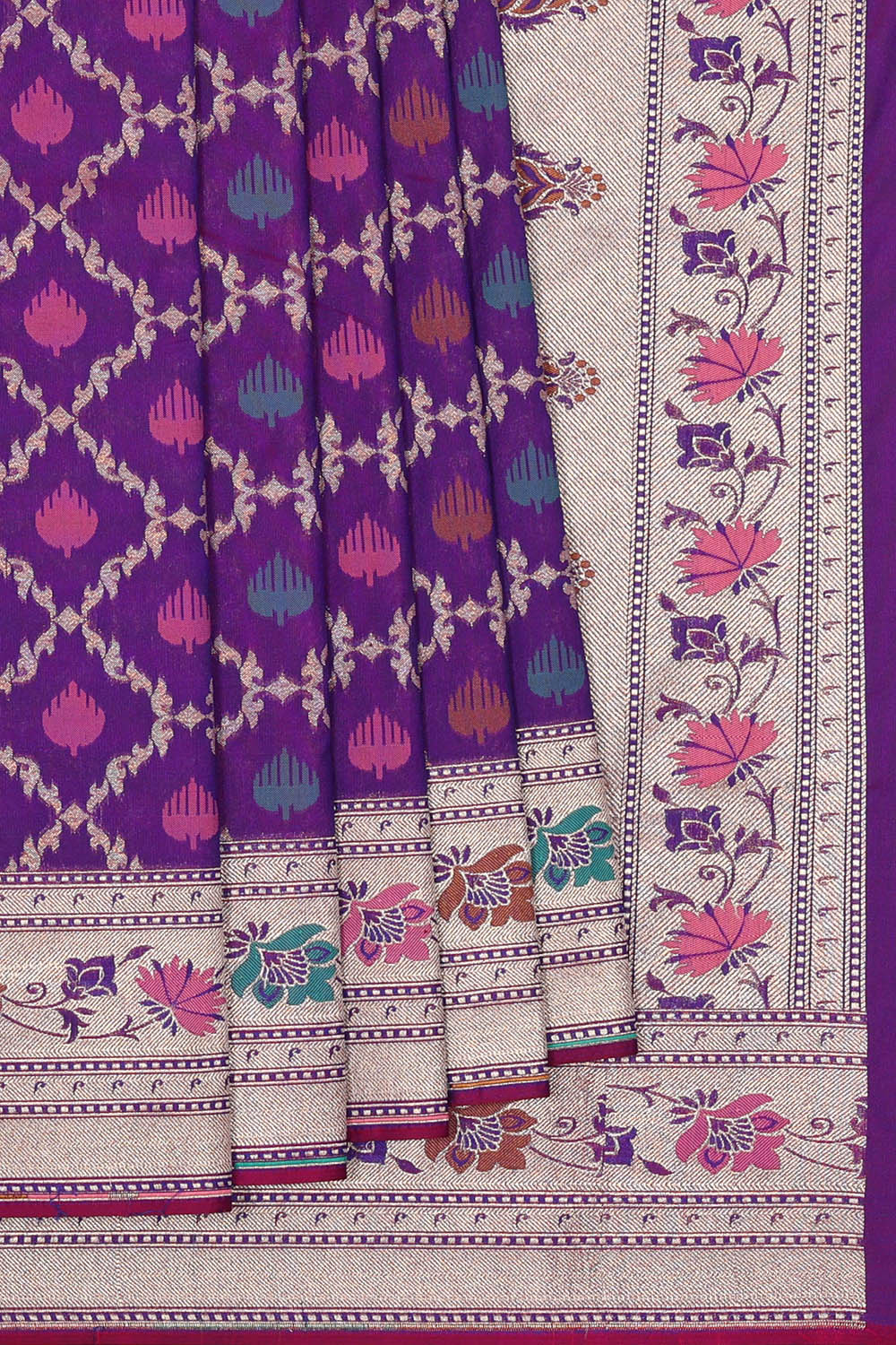 Image of Banarasi Silk Indigo Violet Saree