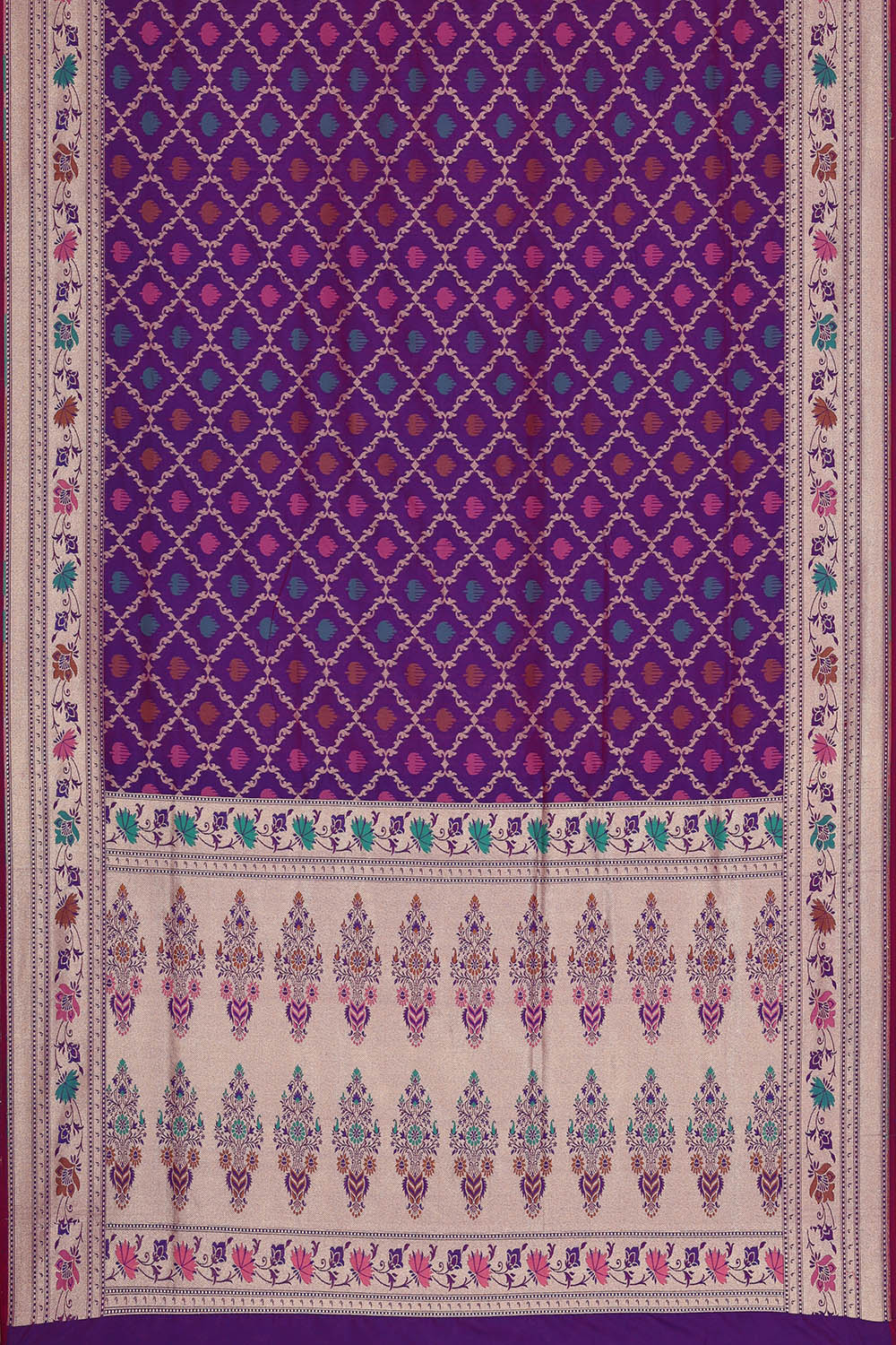 Image of Banarasi Silk Indigo Violet Saree
