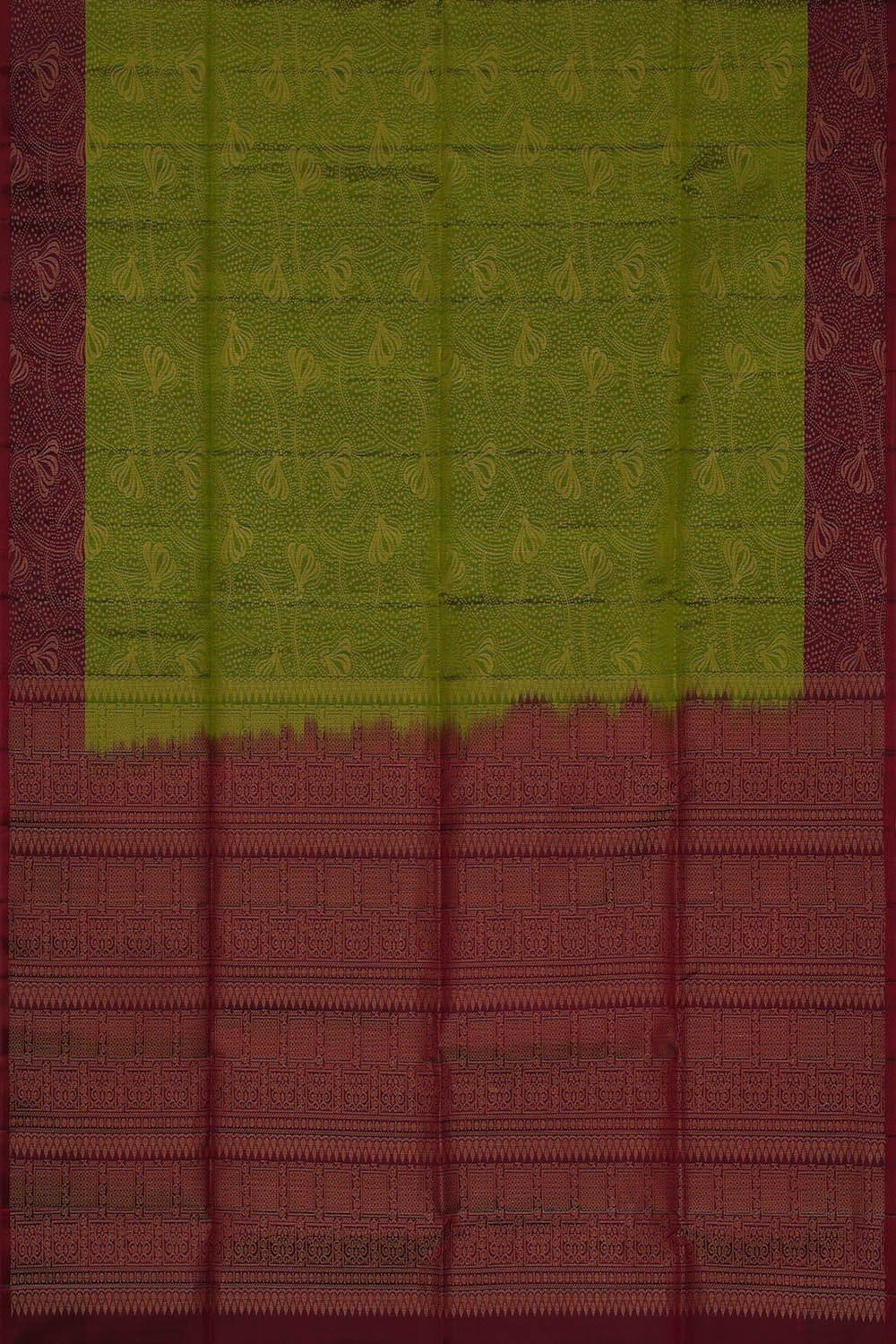 Image of South Silk Dark Green Saree