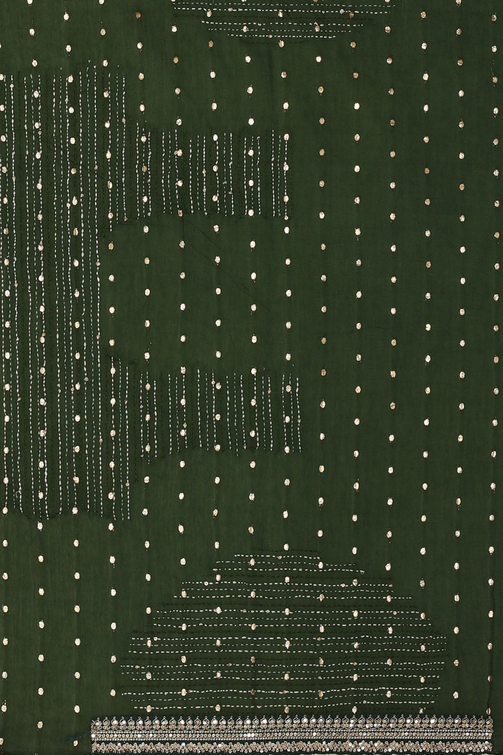 Image of Green Patola Embroidery Saree