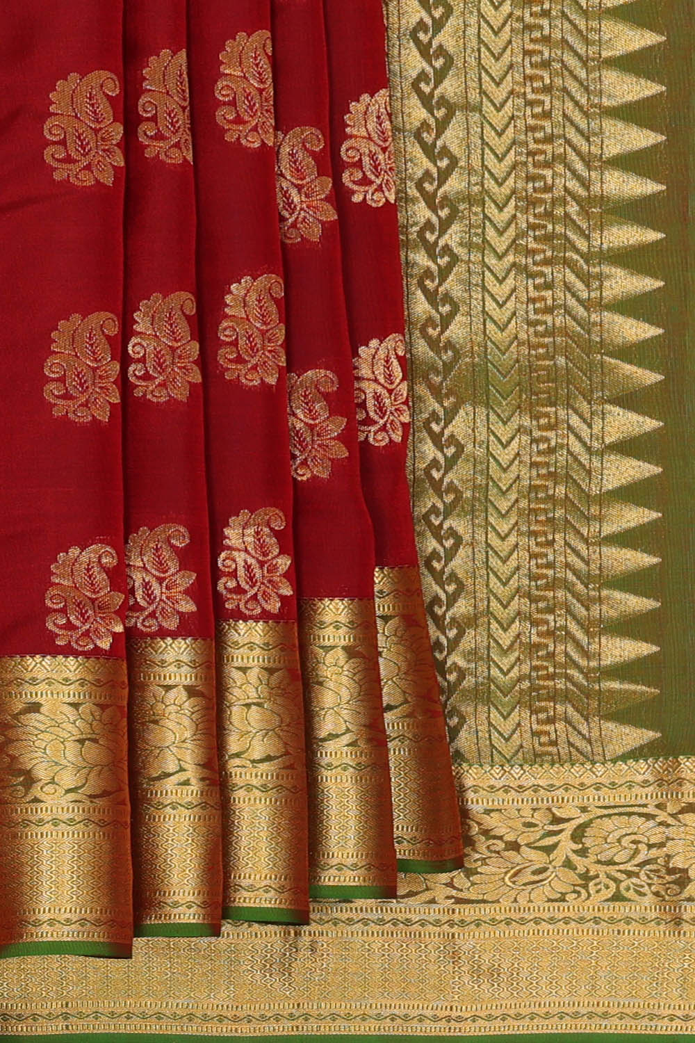 Image of Kanchipattu Silk Maroon Saree