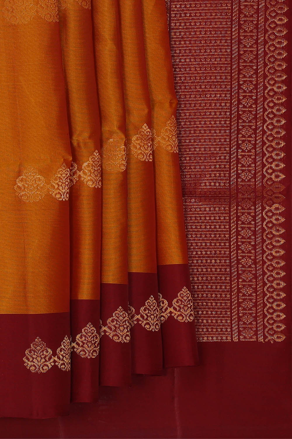 Image of South Silk Mustard Yellow Saree