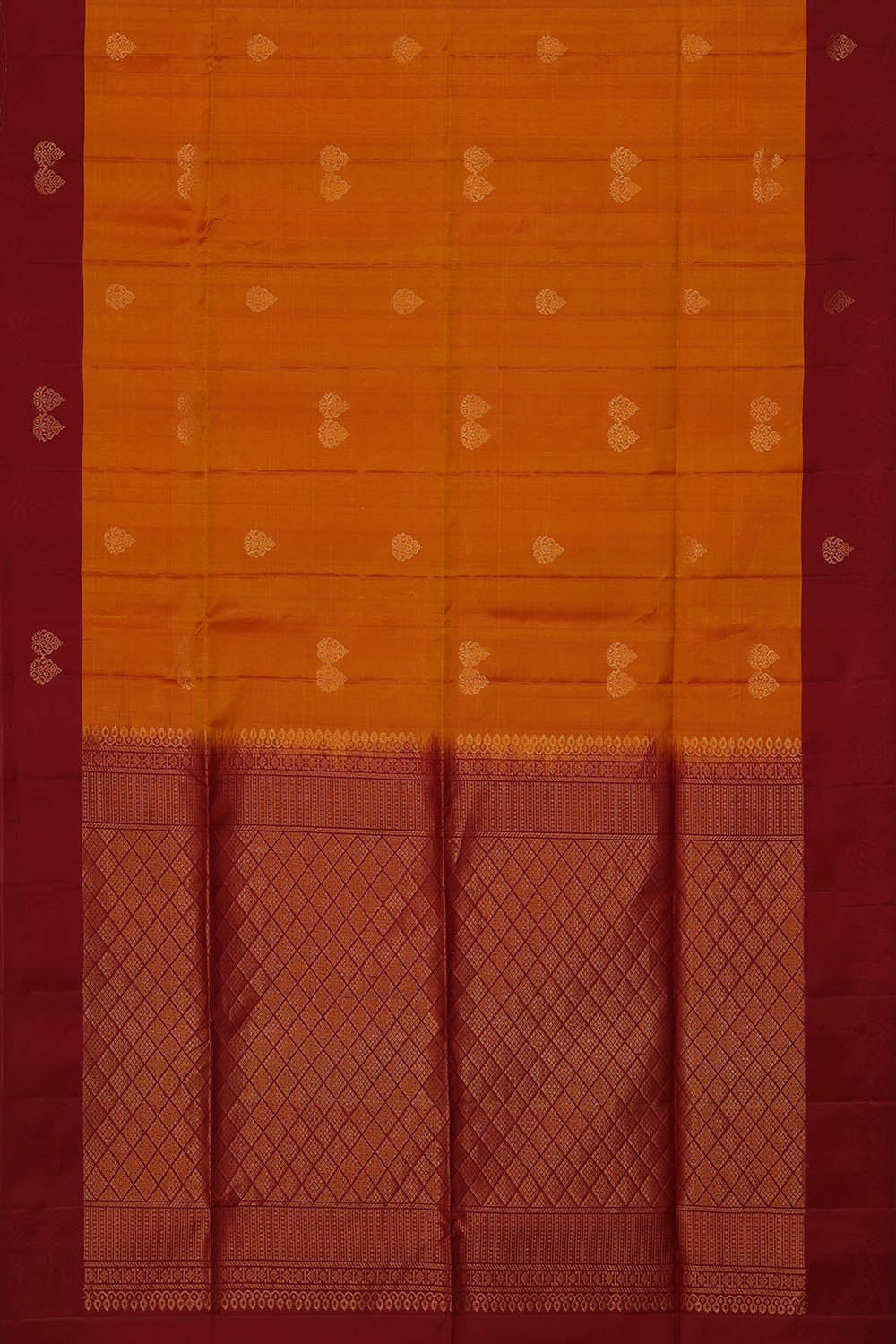 Image of South Silk Mustard Yellow Saree