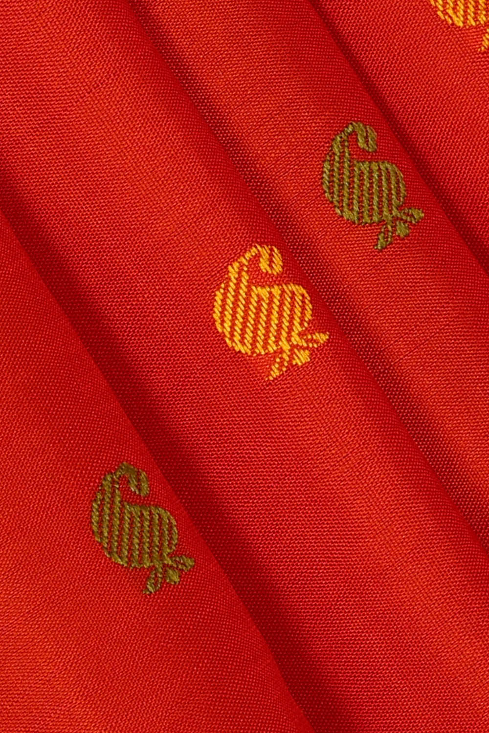 Image of Arani Silk Dark Orange Saree