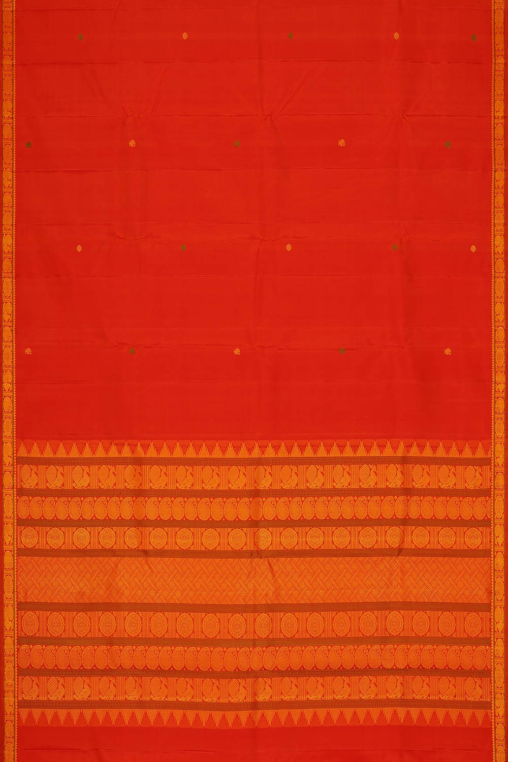 Image of Arani Silk Dark Orange Saree