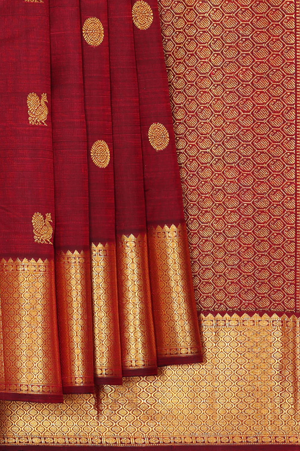 Image of Maroon Arani Silk Saree